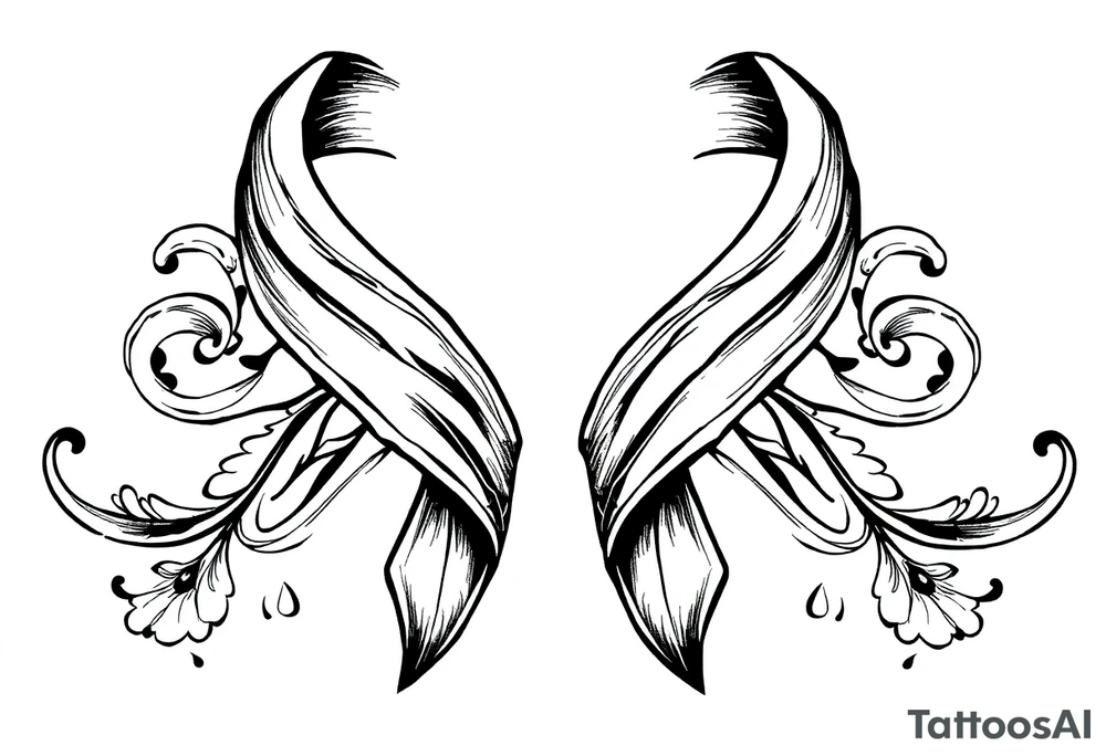 Lace ribbon tattoo idea