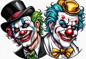 clown two face tattoo idea