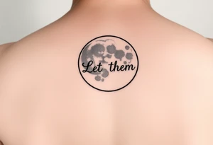 Mystical holistic moon with the text Let Them tattoo idea