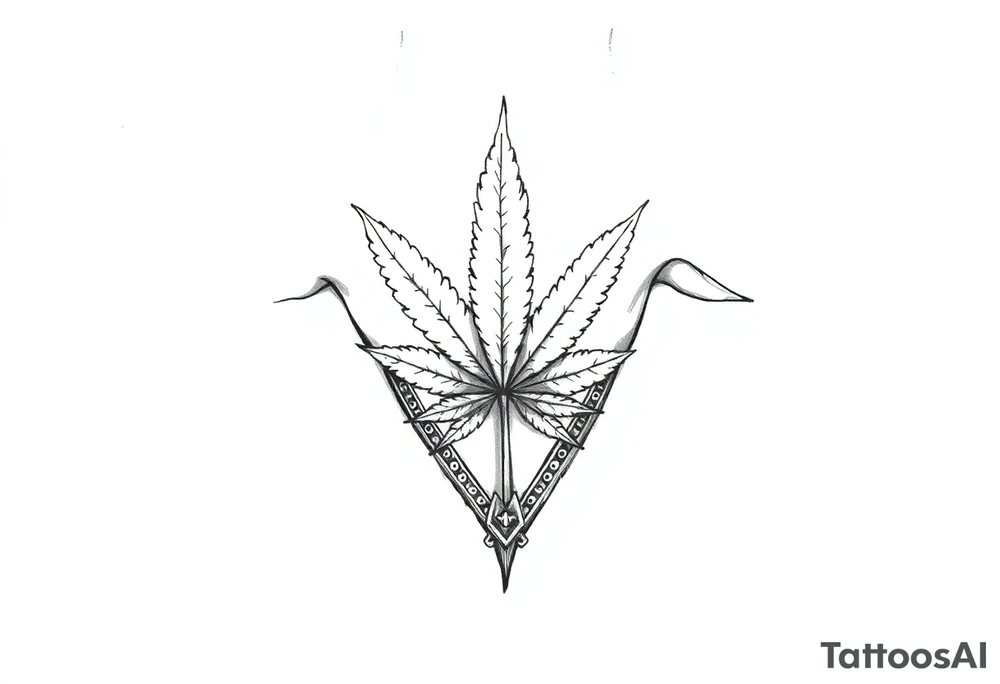 Weed money sign bandana tattoo idea