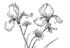 Irises flowers, cherry blossom tattoo idea