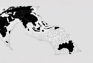 Venezuelan north coast map silhouette tattoo idea