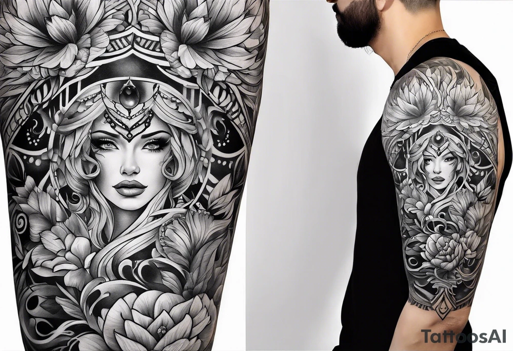 shoulder tattoo half sleeve tattoo idea
