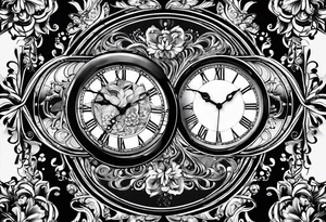 black digital clocks with time 22:22 tattoo idea