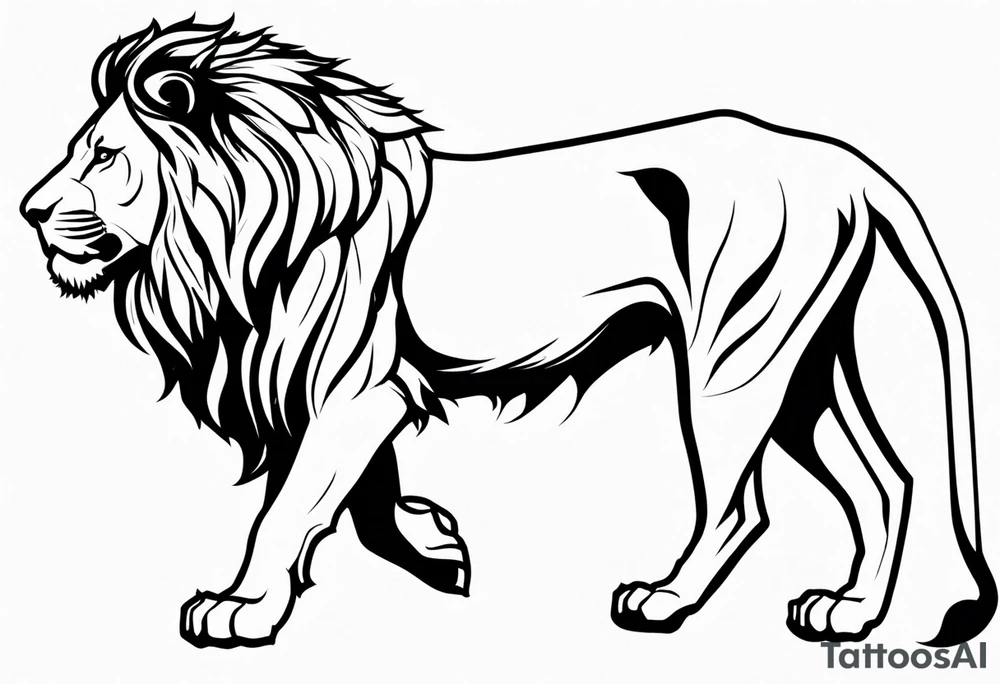 powerful majestic lion, close-up tattoo idea