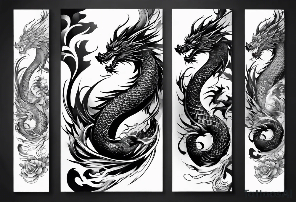 Japonese sleeve with dragon tattoo idea