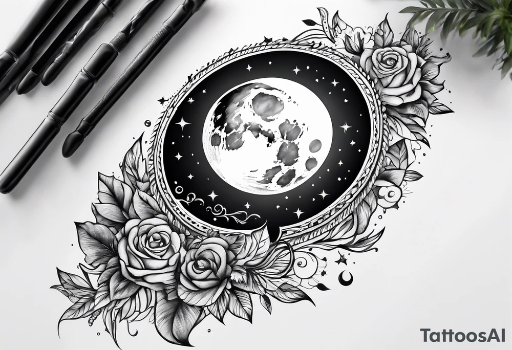 simple eclipse tattoo idea