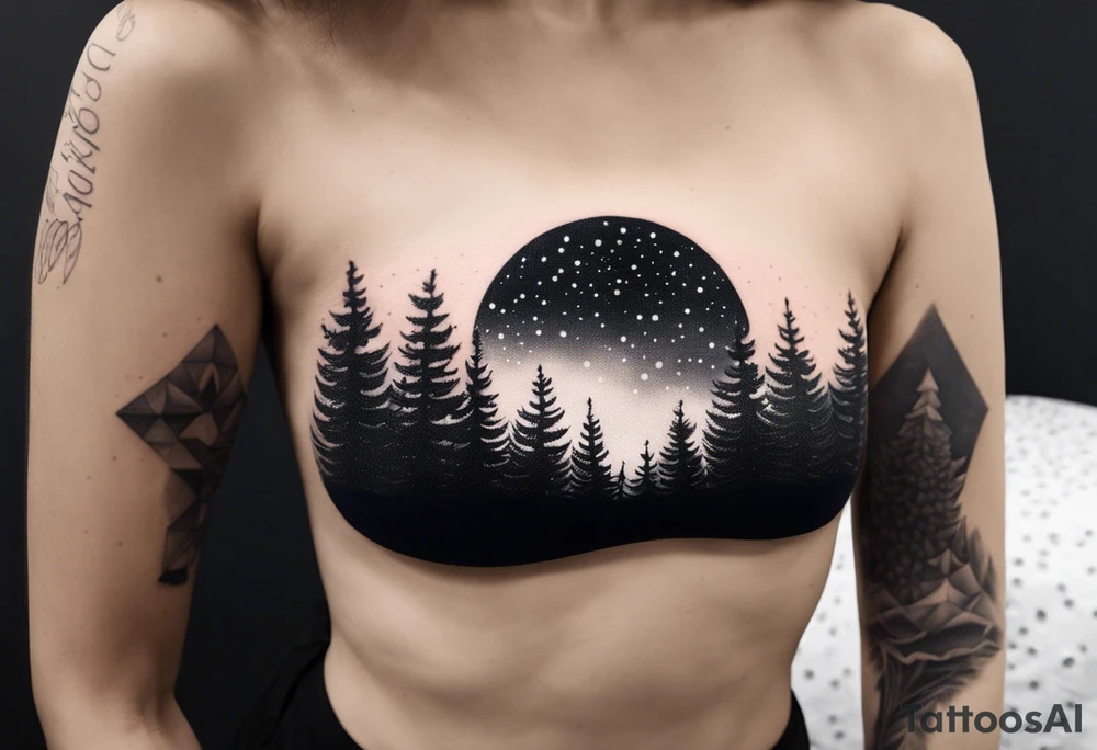 Winter night sky, quarter sleeve tattoo idea