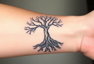 tree of life with cosmic roots and celestial branches tattoo idea