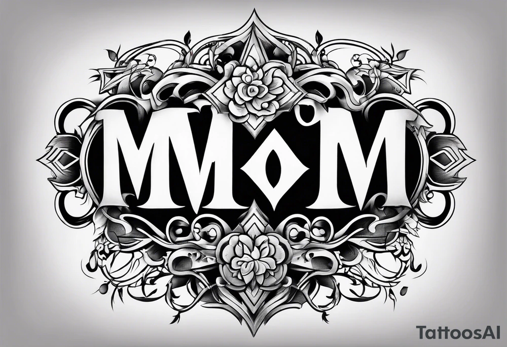 mom gothic letters tattoo idea