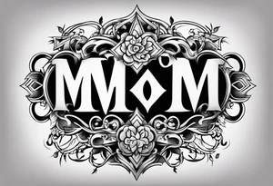 mom gothic letters tattoo idea