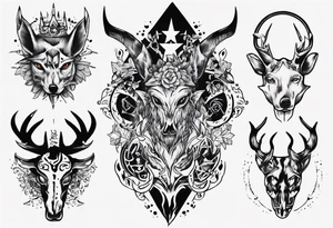 jäger und reh und forelle tattoo idea