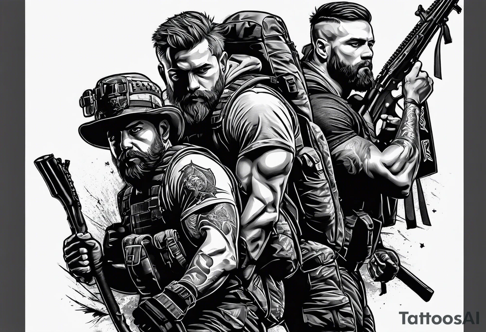 Rucking, brotherhood, shadows, fitness, GrowRuck tattoo idea