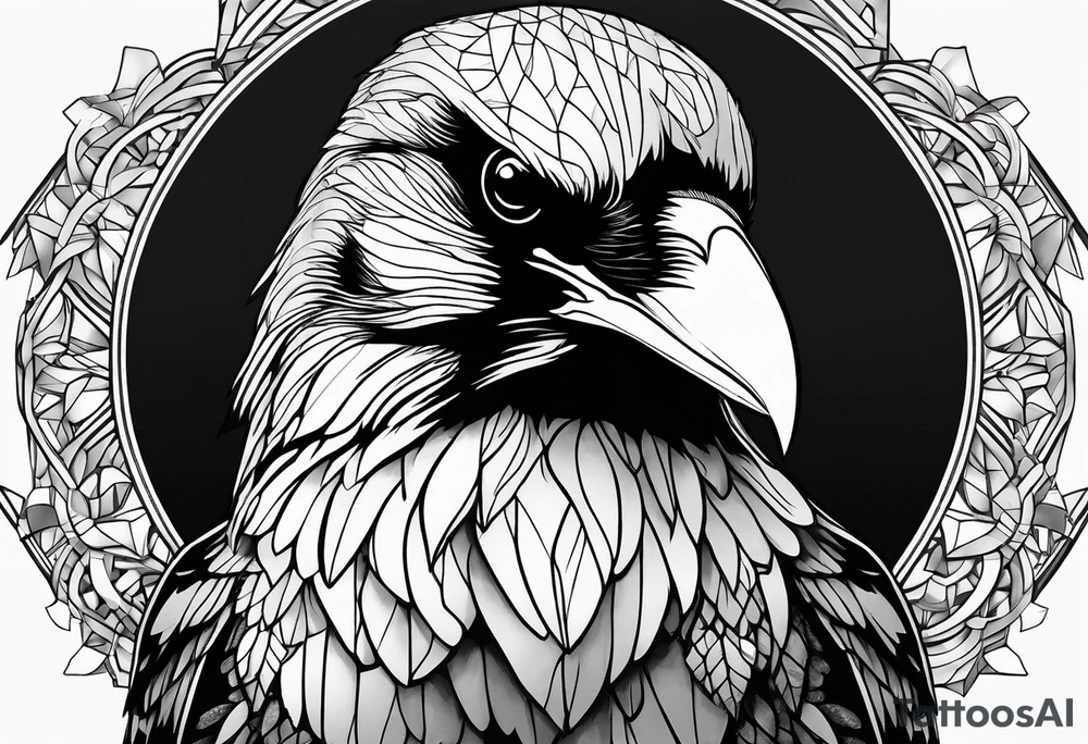 head of a crow tattoo idea