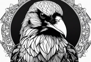 head of a crow tattoo idea