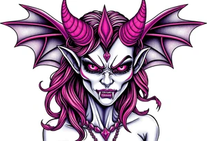 Dangerous demon girl tattoo idea