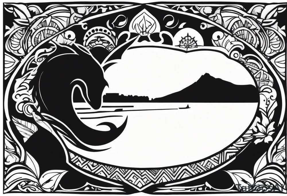 guam black silhouette tattoo idea