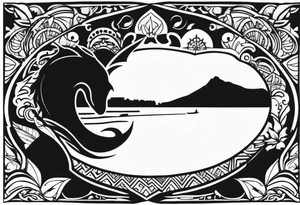 guam black silhouette tattoo idea