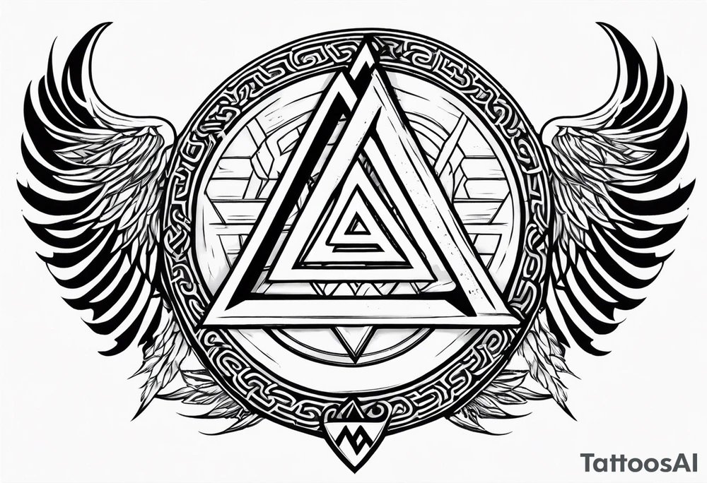 Valhalla shield sword valknut tattoo idea