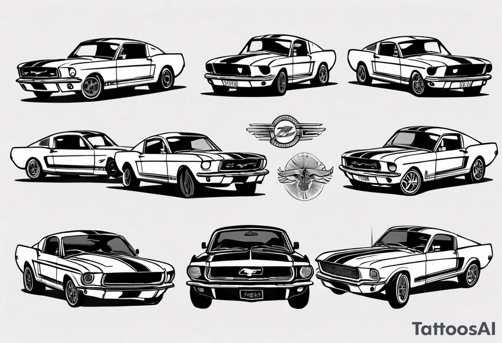 Vintage classic ford mustang tattoo idea