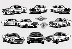 Vintage classic ford mustang tattoo idea