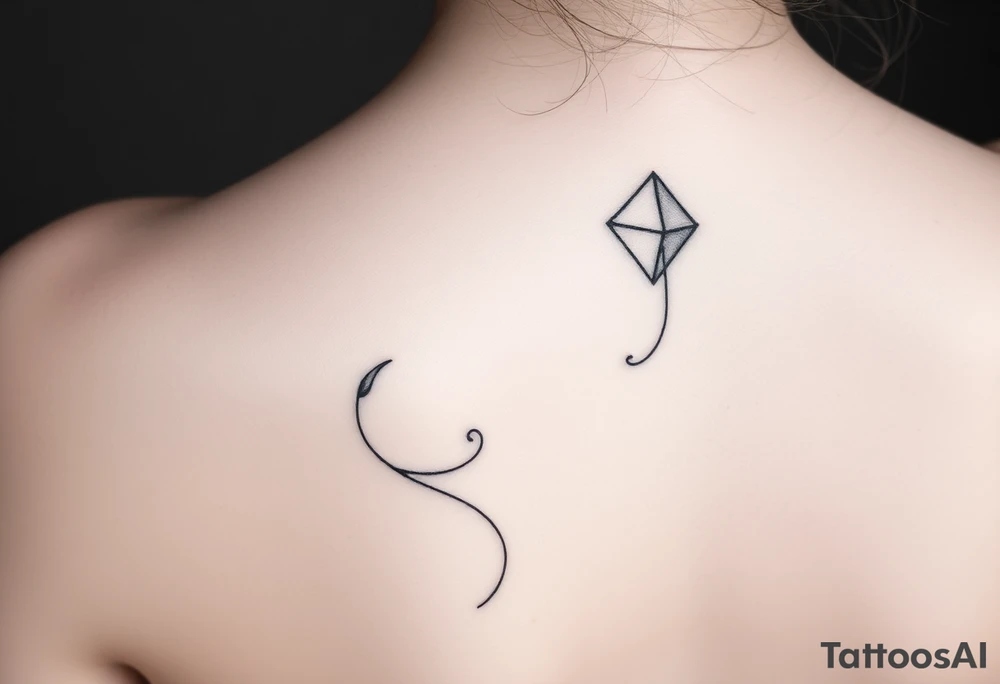 hand letting go kite tattoo idea