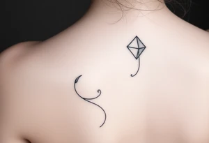hand letting go kite tattoo idea