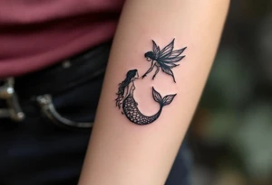 mermaid and fairy small tattoo idea