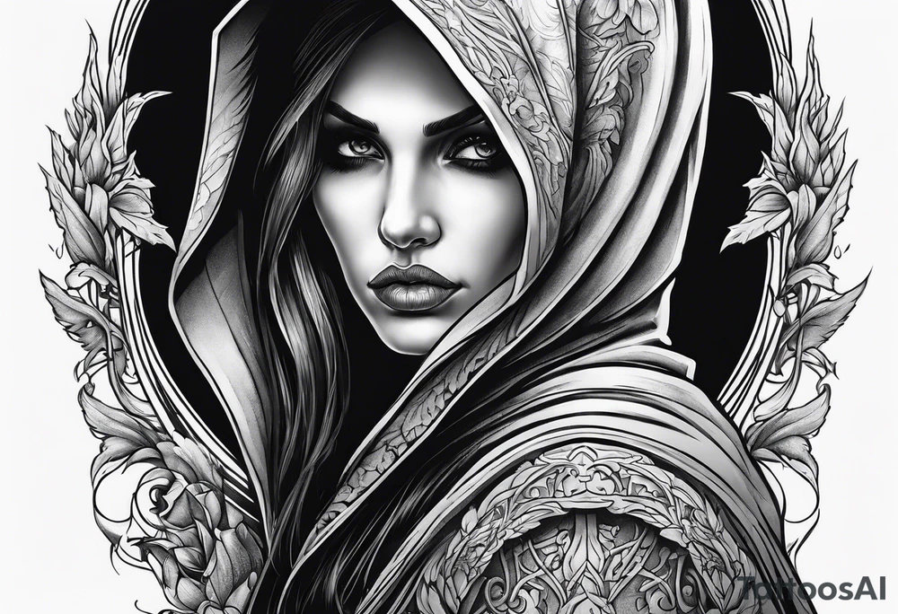 Female grim reaper tattoo idea