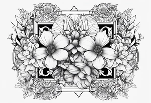 gemini flowers animals tattoo idea