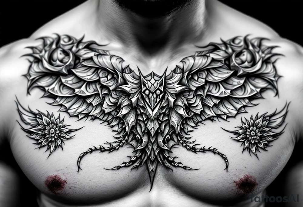 Chest armor tattoo idea