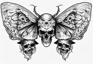 moth which is also a skull tattoo idea
