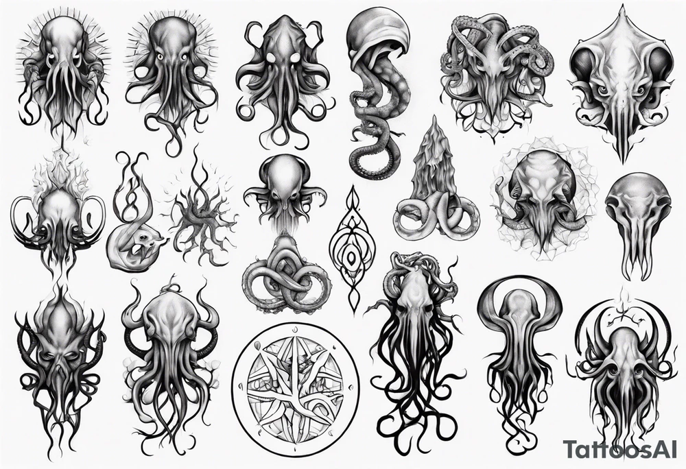 Cthulhu mythe long tattoo
with lot of tentacle tattoo idea