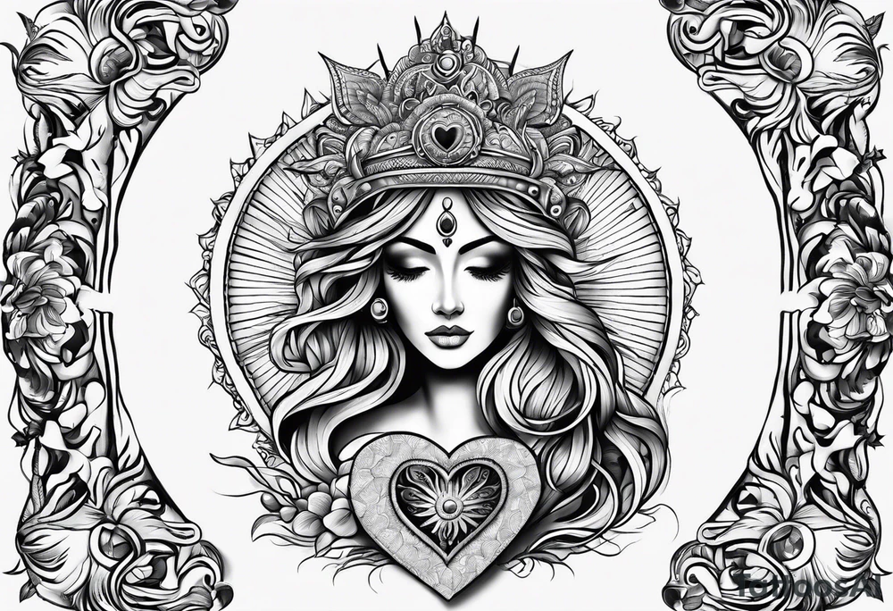 un corazon adentro el sol y el mar tattoo idea