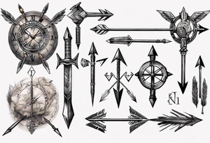 arrow and roman numerals tattoo idea