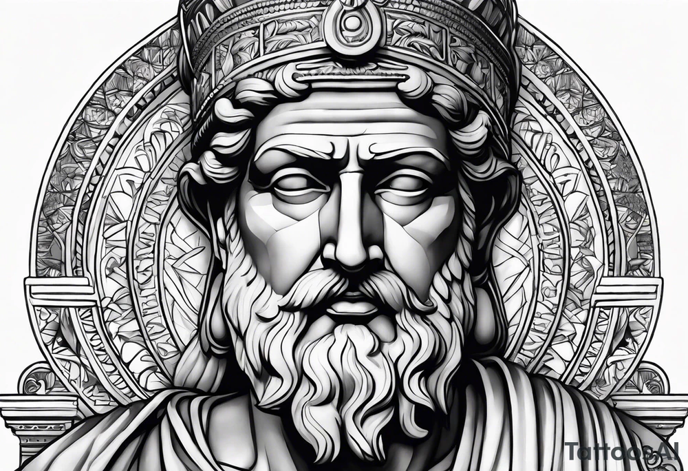 Kopf einer Griechischen Statue mit Risse tattoo idea