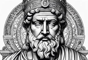 Kopf einer Griechischen Statue mit Risse tattoo idea