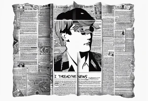 The lyrics “I read the news today, oh boy” from A Day in The Life by the Beatles involving newspaper imagery. tattoo idea