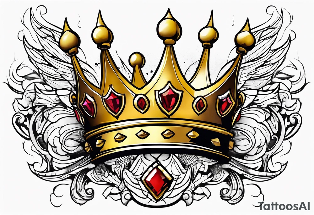 golden crown tattoo idea