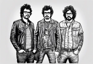 Flight Of The Conchords band dressed in robot costumes tattoo idea