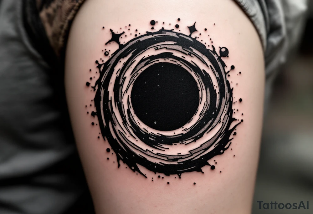2 different universe's on each side of a black hole tattoo idea
