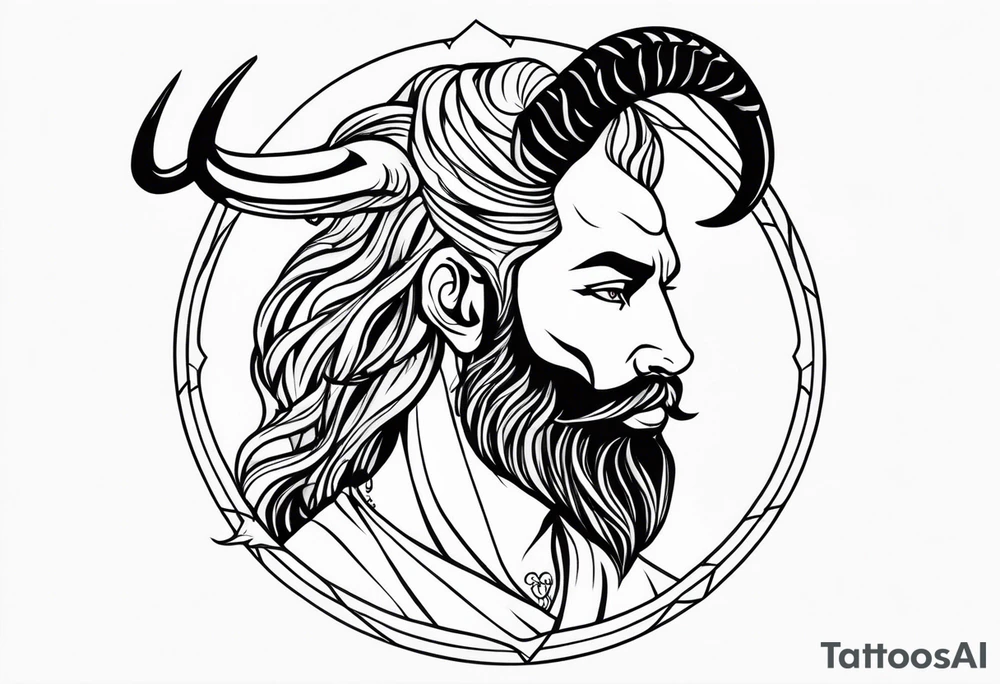 capricorn with beard tattoo idea