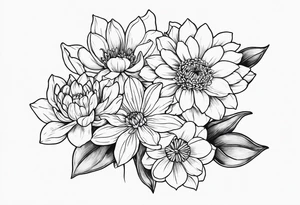chrysanthemum and daffodil tattoo idea