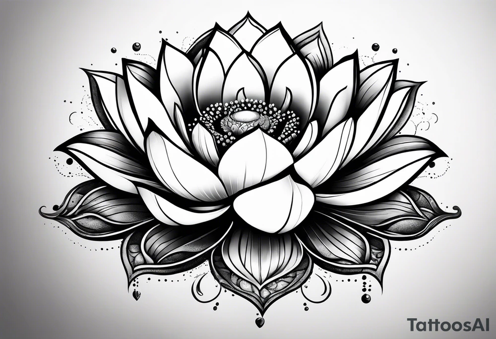 Lotus flower growing out of a pile of ashes tattoo idea