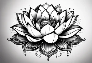 Lotus flower growing out of a pile of ashes tattoo idea