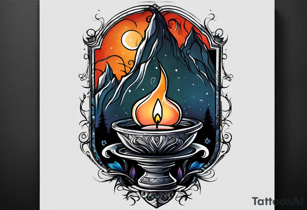 Candle in the darkness alone tattoo idea