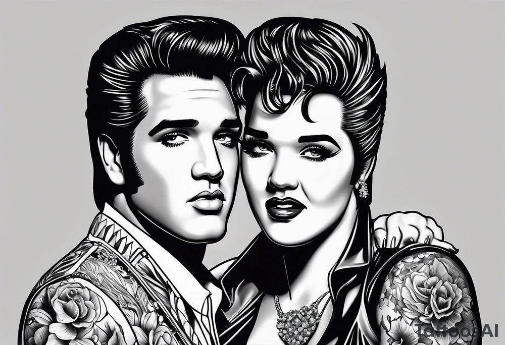 Elvis las Vegas wedding minimalistic tattoo idea