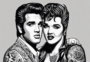 Elvis las Vegas wedding minimalistic tattoo idea