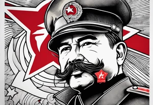 Communist star with fascist blood tattoo idea