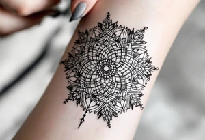 mandala with sacred flower of life in the middle tattoo idea